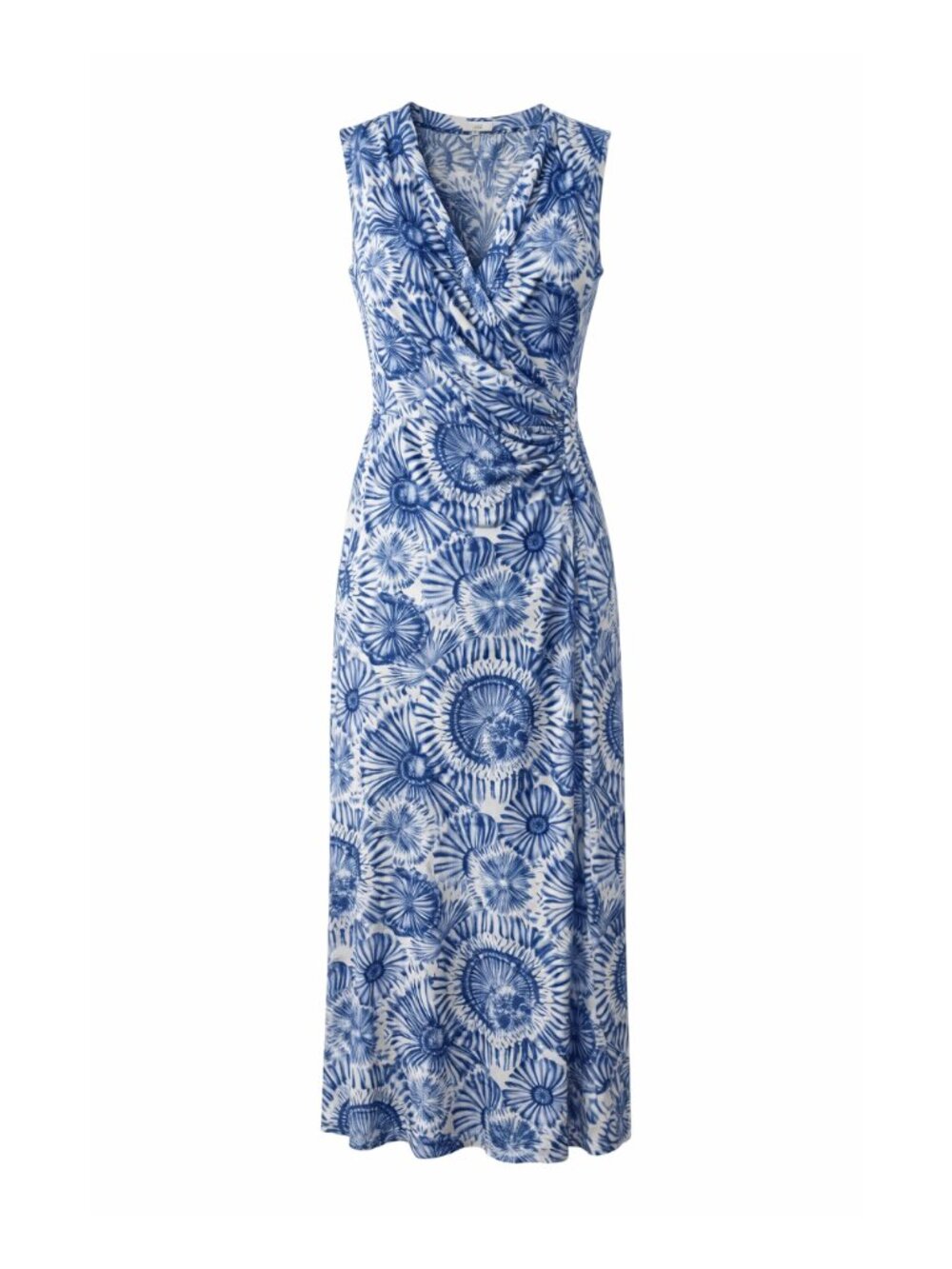 Tommy Bahama Indigo and White Tie Dye Sunburst Pattern Faux Wrap Dress Coastal - Picture 5 of 6